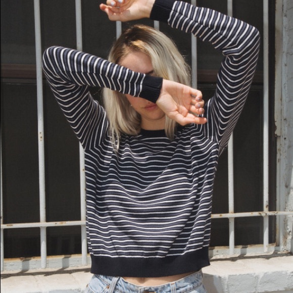 Brandy Melville Sweaters - Brandy Melville Jessica Striped Cropped Sweater